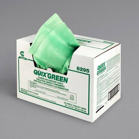 CHICOPEE 8295 Quix 13 1/2'' x 20'' Green Medium-Duty Sanitizing and Cleaning Foodservice Towel, 144PK 2488295